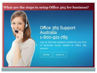 What are the steps to setup office 365 for business?