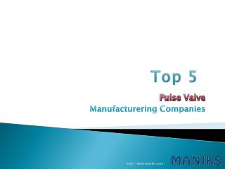 Top 5 Valve Manufacturing Companies