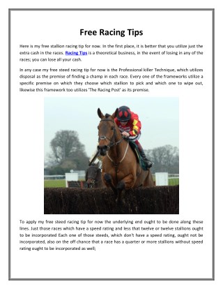 Free Racing Tips