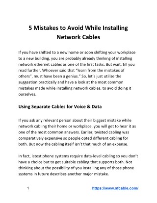 5 Mistakes to Avoid While Installing Network Cables