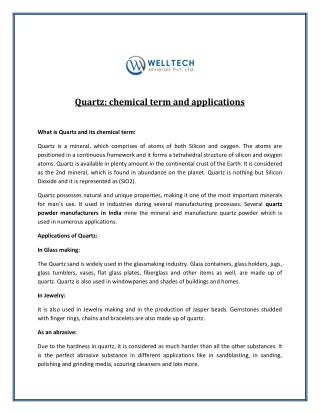 Get Premium Qaulity Quartz Powder from quartz powder manufacturer in India