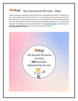 Buy International SIM Cards - 10digi