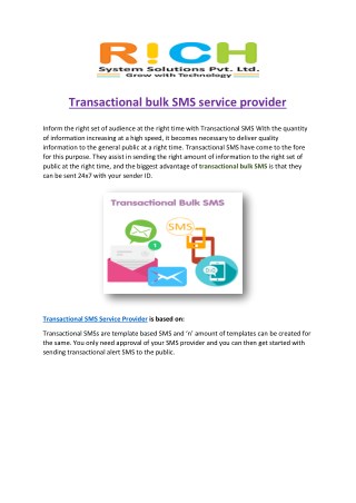 Transactional bulk SMS service provider