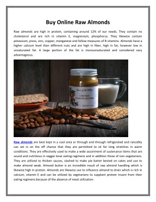 Buy Online Raw Almonds