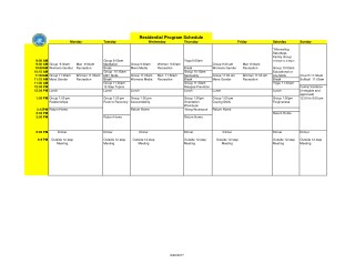 Ocean Hills Recovery's Residential Program Schedule 2017