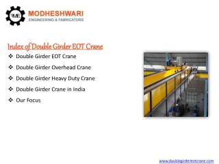 Double Girder Eot Crane Manufacturer