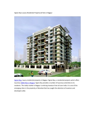 Signia Skys Luxury Residental Property & Flats in Nagpur