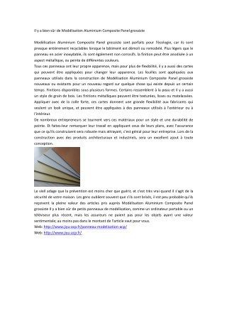 Il y a bien sûr de Modélisation Aluminium Composite Panel grossiste