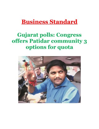 Gujarat polls: Congress offers Patidar community 3 options for quota