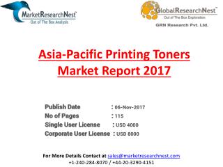 Asia-Pacific Printing Toners Market Research Report 2017 to 2022