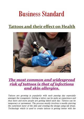 Tattoos and their effect on Health