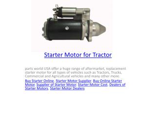 Starter Motor for Tractor