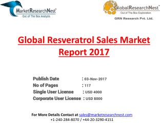 Global Resveratrol Sales Market Research Report 2017 to 2022