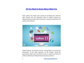 All You Need to Know About Odoo V11