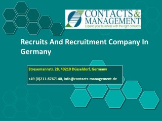 Recruits And Recruitment Company In Germany