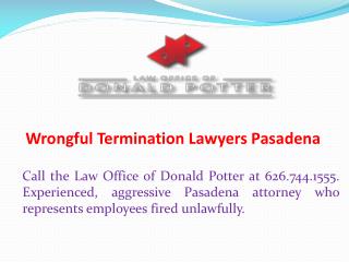Wrongful Termination Lawyers Pasadena