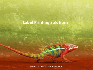 Label Printing Solutions - Chameleon Print Group