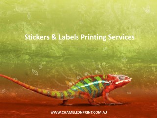 Stickers & Labels Printing Services - Chameleon Print Group