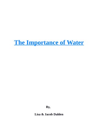 The Importance of Water