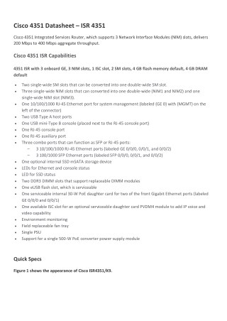 Cisco 4351 Datasheet – ISR 4351