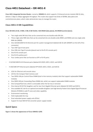 Cisco 4451 Datasheet – ISR 4451-X