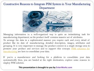 Constructive Reasons to Integrate PIM System in Your Manufacturing Department