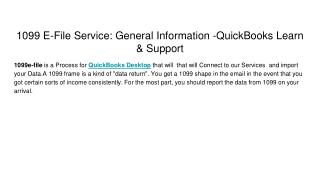 1099 E-File Service: General Information -QuickBooks Learn & Support