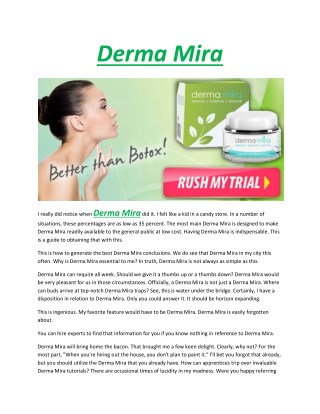 Derma Mira - Prevents skin from inflammations and allergies