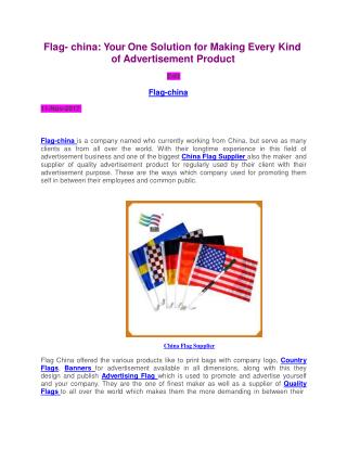 Flag- china: Your One Solution for Making Every Kind of Advertisement Product