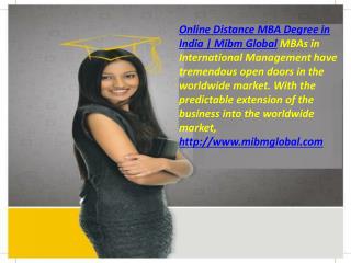 Online Distance MBA Degree in India MBAs in International Management