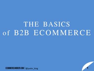 Basics of B2B E Commerce
