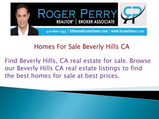 Homes For Sale Beverly Hills CA