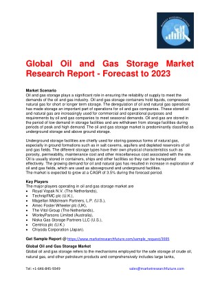 Global Oil and Gas Storage Market Research Report - Forecast to 2023