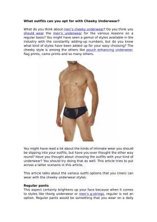 What outfits can you opt for with Cheeky Underwear?