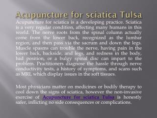 Acupuncture for sciatica Tulsa