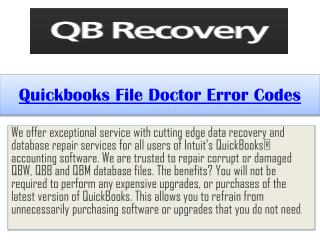Quickbooks File Doctor Error Codes