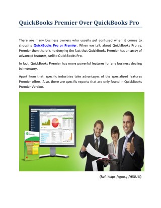 QuickBooks Premier Over QuickBooks Pro