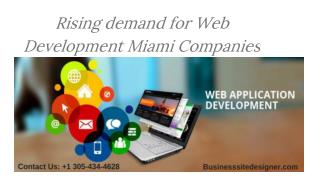 Rising demand for Web Development Miami Companies