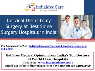 Cervical Discectomy Surgery in India