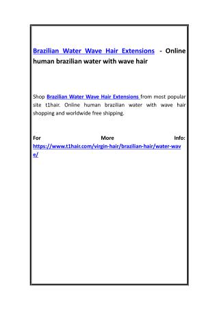 Brazilian Water Wave Hair Extensions - Online human brazilian water with wave hair