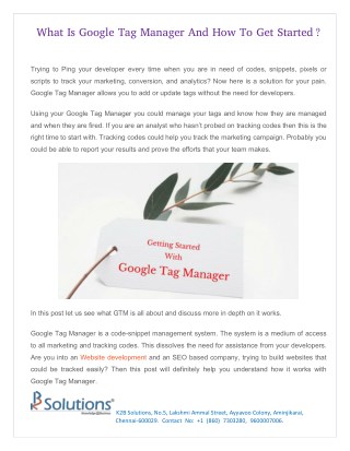 What Is Google Tag Manager And How To Get Started?