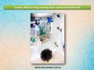 Create a Place to Hang Cleaning Items under the Kitchen Sink