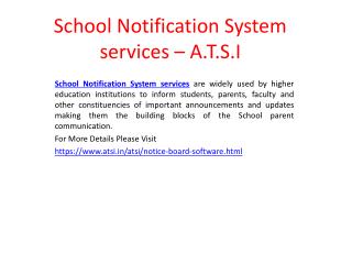 School Notification System services - A.T.S.I