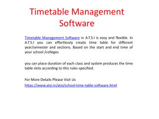 School Timetable Generator Software - A.T.S.I