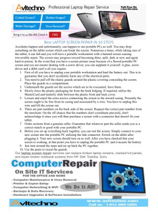 Best LAPTOP SCREEN REPAIR IN 10 STEPS