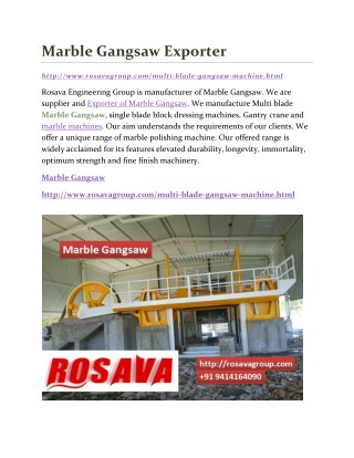 Marble Gangsaw Exporter