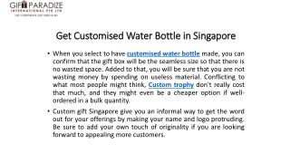 Get Customised Water Bottle in Singapore