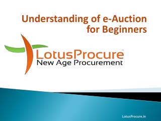 E-Auction for Beginners