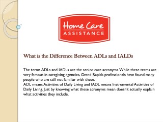 What is the Difference Between ADLs and IALDs