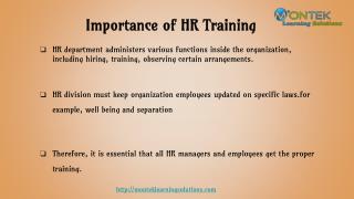 Importance of HR training
